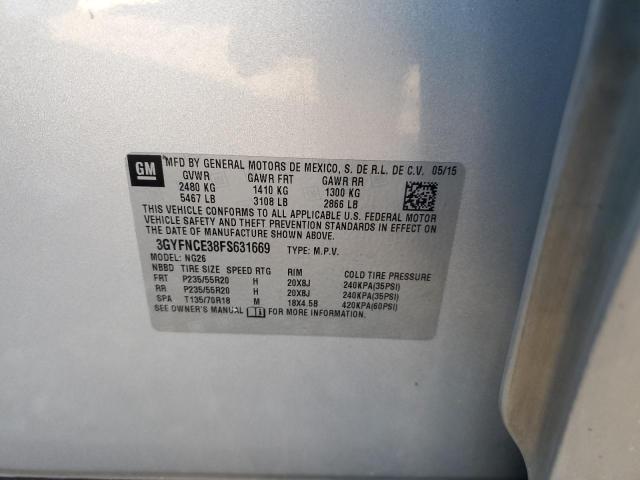 3GYFNCE38FS631669 - 2015 CADILLAC SRX PERFORMANCE COLLECTION ნაცრისფერი ფოტო 13