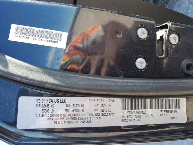 2C3CDZFJ1KH574339 - 2019 DODGE CHALLENGER R/T SCAT PACK BLACK photo 12