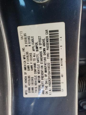 1HGCR2F37DA158532 - 2013 HONDA ACCORD LX GRAY photo 13