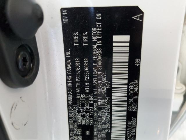 2T2BK1BAXFC286321 - 2015 LEXUS RX 350 BASE WHITE photo 13