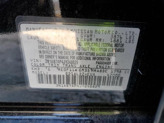 3N1AB7AP4JY248829 - 2018 NISSAN SENTRA S BLACK photo 12