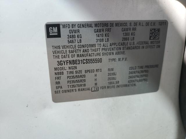 3GYFNBE31CS555590 - 2012 CADILLAC SRX PERFORMANCE COLLECTION Blanco foto 13