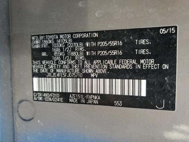 JTLZE4FE5FJ075710 - 2015 TOYOTA SCION XB ვერცხლისფერი ფოტო 13