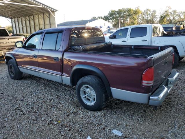 1B7GL2AX0YS768476 - 2000 DODGE DAKOTA QUAD MAROON photo 2