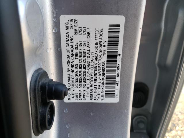 2HKRM4H40GH689836 - 2016 HONDA CR-V SE SILVER photo 14