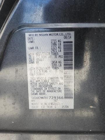 5N1AR2MN7EC729366 - 2014 NISSAN PATHFINDER S GRAY photo 13