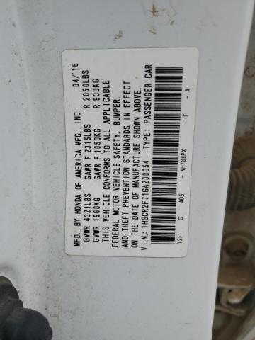 1HGCR2F71GA200054 - 2016 HONDA ACCORD EX WHITE photo 13