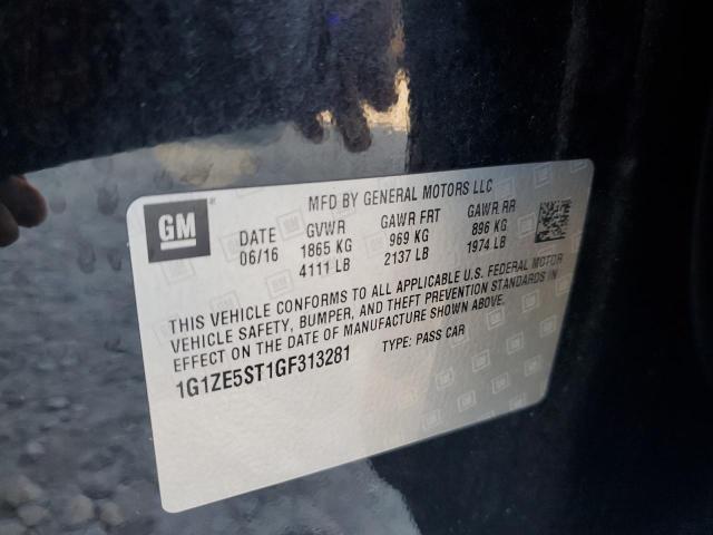 1G1ZE5ST1GF313281 - 2016 CHEVROLET MALIBU LT BLACK photo 12