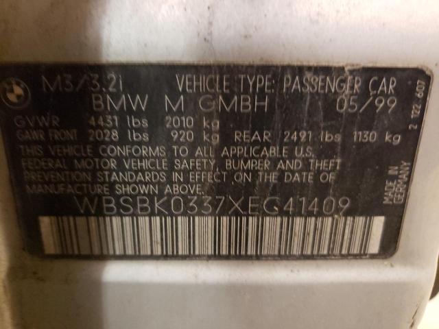 WBSBK0337XEC41409 - 1999 BMW M3 AUTOMATIC SILVER photo 12