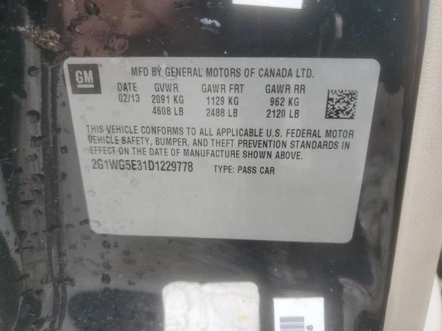 2G1WG5E31D1229778 - 2013 CHEVROLET IMPALA LT Noir photo 13