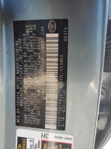 4T4BE46K39R107027 - 2009 TOYOTA CAMRY BASE TEAL photo 12