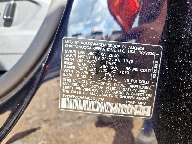 1V2WE2CA6MC202775 - 2021 VOLKSWAGEN ATLAS CROS SE Noir photo 12