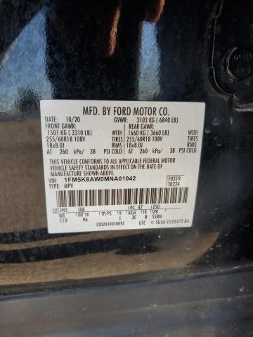 1FM5K8AW0MNA01042 - 2021 FORD EXPLORER POLICE INTERCEPTOR Schwarz Foto 13