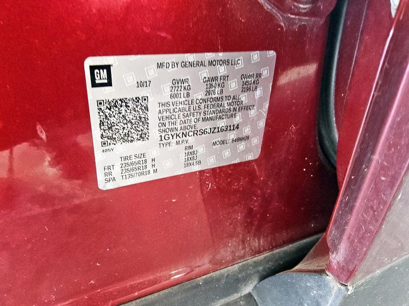 1GYKNCRS6JZ163114 - 2018 CADILLAC XT5 LUXURY ბურგუნდია ფოტო 13