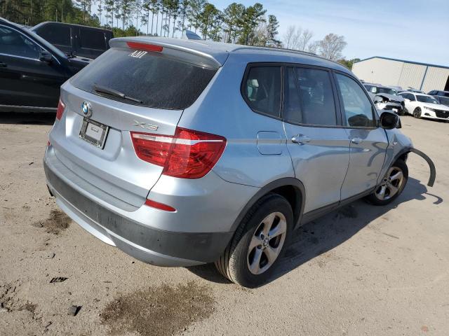 5UXWX5C58BLW14157 - 2011 BMW X3 XDRIVE28I BLUE photo 3