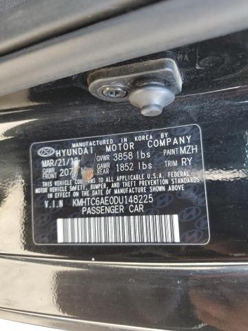 KMHTC6AE0DU148225 - 2013 HYUNDAI VELOSTER TURBO BLACK photo 12