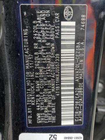 4T1B11HK6JU557339 - 2018 TOYOTA CAMRY L 黑色 照片 12