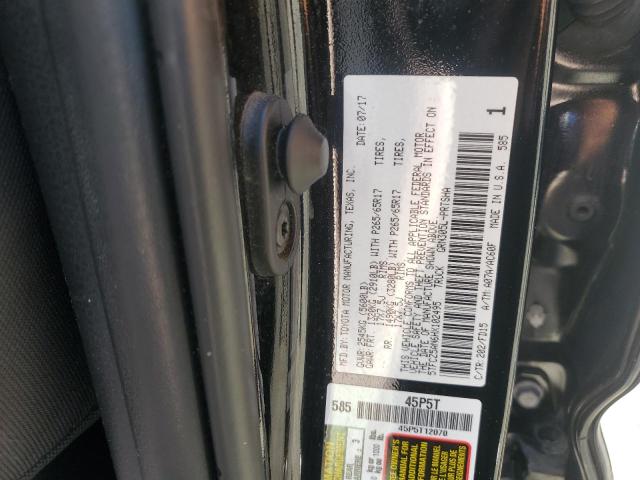 5TFCZ5AN6HX102495 - 2017 TOYOTA TACOMA DOUBLE CAB BLACK photo 12