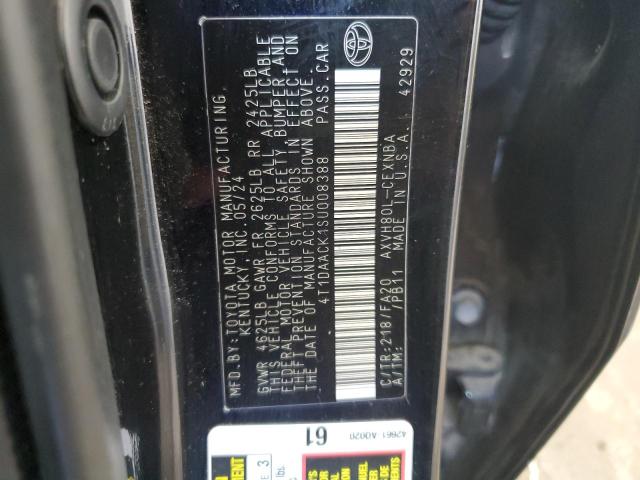 4T1DAACK1SU008388 - 2025 TOYOTA CAMRY XSE 黑色 照片 12