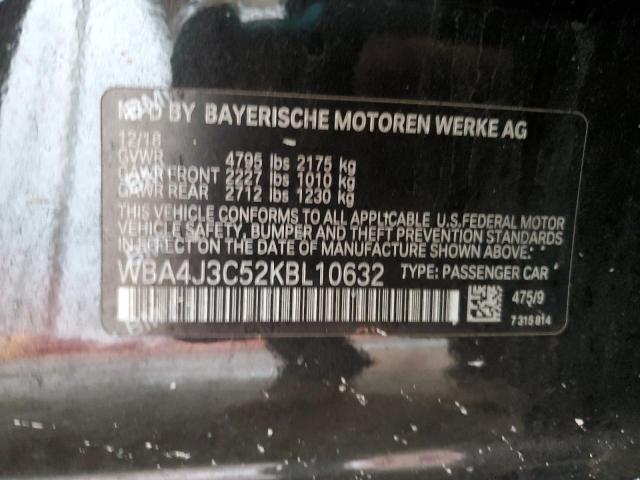 WBA4J3C52KBL10632 - 2019 BMW 430XI GRAN COUPE BLACK photo 13