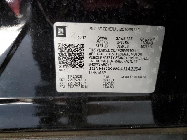 1GNERGKW4JJ142294 - 2018 CHEVROLET TRAVERSE LT Siyah fotoğraf 13