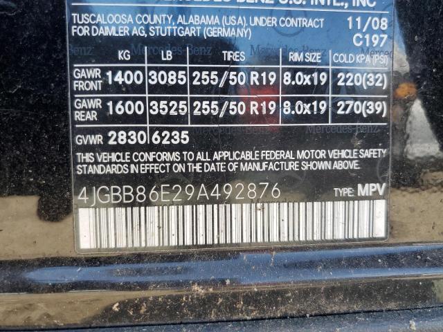 4JGBB86E29A492876 - 2009 MERCEDES-BENZ ML 350 BLACK photo 13