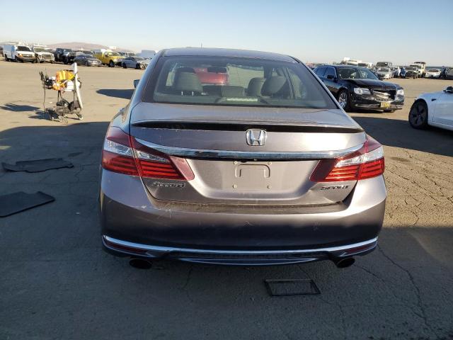 1HGCR2F54GA102635 - 2016 HONDA ACCORD SPORT GRAY photo 6