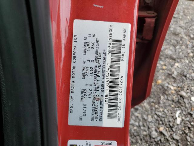 JM1BL1H32A1345451 - 2010 MAZDA SPEED 3 RED photo 12