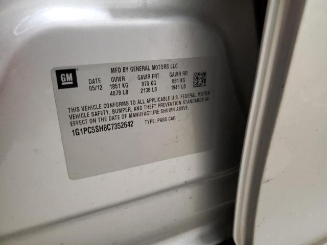 1G1PC5SH8C7352642 - 2012 CHEVROLET CRUZE LS Күміс фото 12