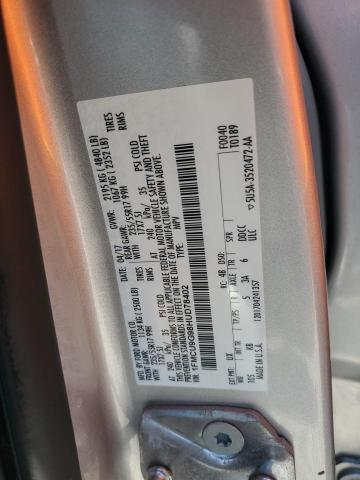 1FMCU9G98HUD78402 - 2017 FORD ESCAPE SE SILVER photo 12