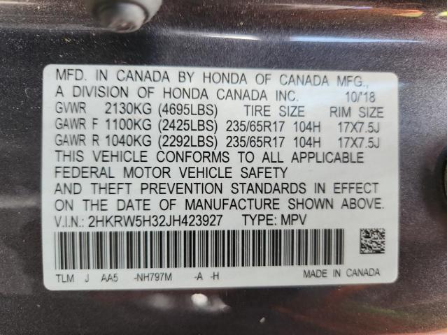 2HKRW5H32JH423927 - 2018 HONDA CR-V LX Szary zdjęcie 14
