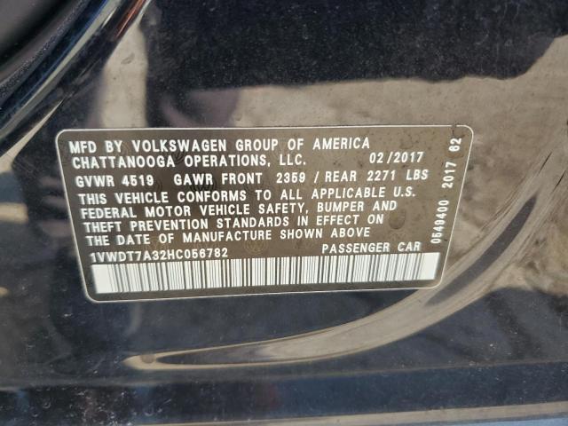 1VWDT7A32HC056782 - 2017 VOLKSWAGEN PASSAT R-LINE Qara foto 12