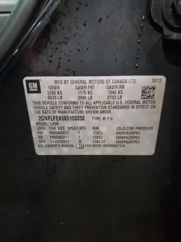 2GNFLFEK6E6150232 - 2014 CHEVROLET EQUINOX LT BLACK photo 13