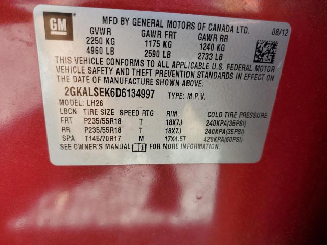 2GKALSEK6D6134997 - 2013 GMC TERRAIN SLE 红色 照片 14