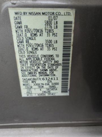 5N1AR18U77C632411 - 2007 NISSAN PATHFINDER LE BEIGE photo 13