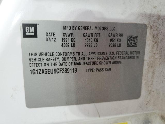 1G1ZA5EU6CF389119 - 2012 CHEVROLET MALIBU LS WHITE photo 12