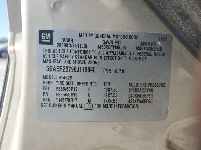 5GAER23798J118040 - 2008 BUICK ENCLAVE CXL BEIGE photo 14