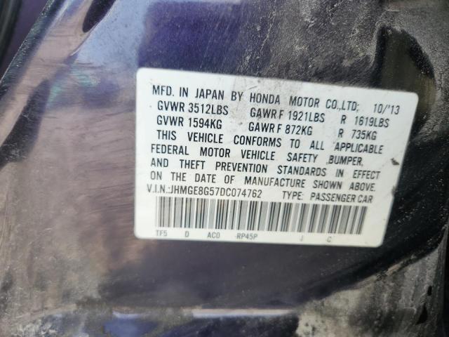 JHMGE8G57DC074762 - 2013 HONDA FIT SPORT Lila Foto 12