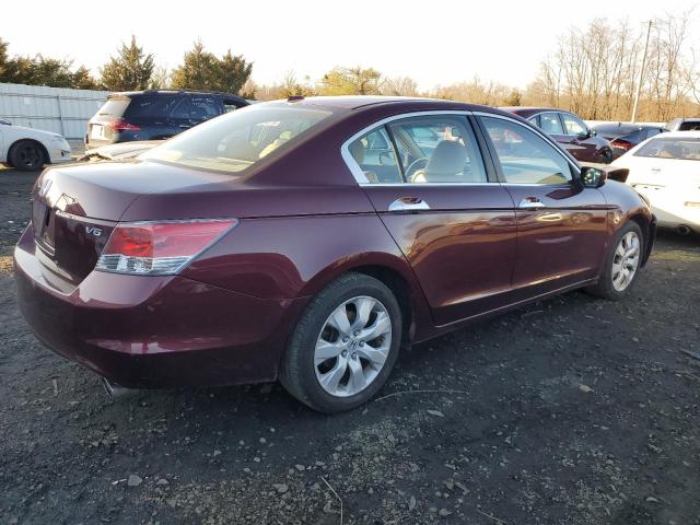 1HGCP36838A009953 - 2008 HONDA ACCORD EXL MAROON photo 3