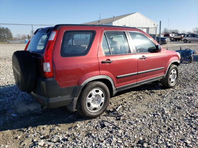 JHLRD78526C024590 - 2006 HONDA CR-V LX BURGUNDY photo 3