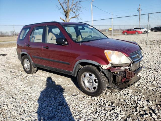 JHLRD78526C024590 - 2006 HONDA CR-V LX BURGUNDY photo 4