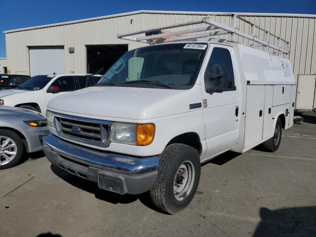 1FDSE35L37DA05402 - 2007 FORD ECONOLINE E350 SUPER DUTY CUTAWAY VAN WHITE photo 1