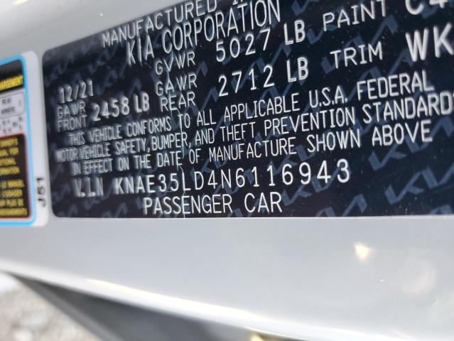 KNAE35LD4N6116943 - 2022 KIA STINGER GT LINE GRAY photo 12