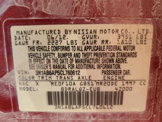 3N1AB6AP5CL760612 - 2012 NISSAN SENTRA 2.0 RED photo 12