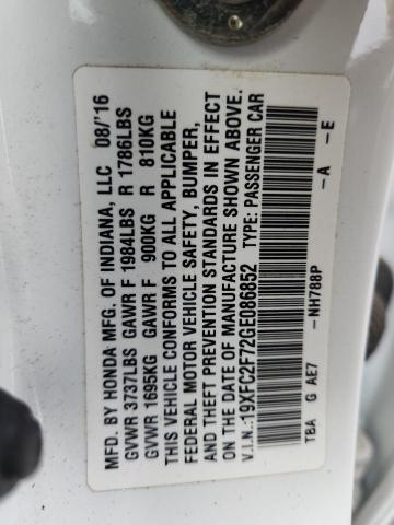 19XFC2F72GE086852 - 2016 HONDA CIVIC EX 白色 照片 12