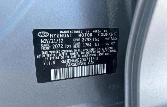 KMHDH4AE2DU711351 - 2013 HYUNDAI ELANTRA GLS GRAY photo 10