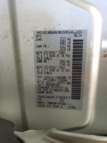 5N1BT3AB1RC748877 - 2024 NISSAN ROGUE S 银色 照片 13