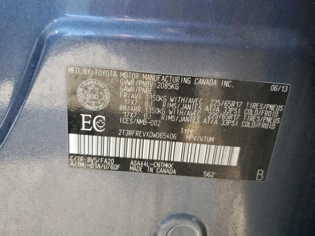 2T3RFREVXDW065406 - 2013 TOYOTA RAV4 XLE Mavi foto 13