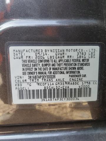 3N1AB7AP3EY300036 - 2014 NISSAN SENTRA S CHARCOAL photo 13