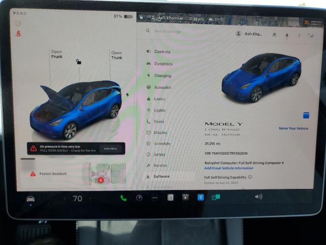 7SAYGDEE7RF062510 - 2024 TESLA MODEL Y 蓝色 照片 9